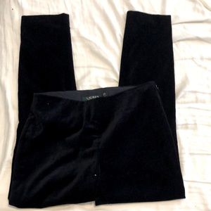 Ralph Lauren womens size OP velvet cropped pants navy blue